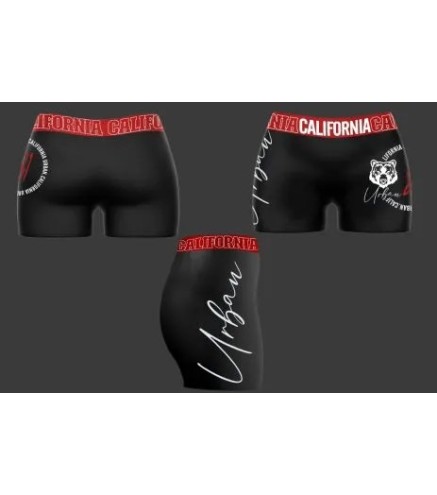 LEGGINNS CORTAS CALIFORNIA URBAN NEGRA Y ROJA