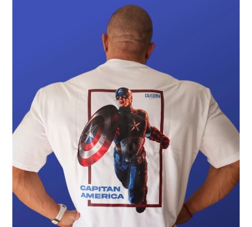 CAMISETA OVERSIZE CAPITAN AMERICA WHITE