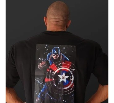 CAMISETA OVERSIZE CAPITAN AMERICA BLACK
