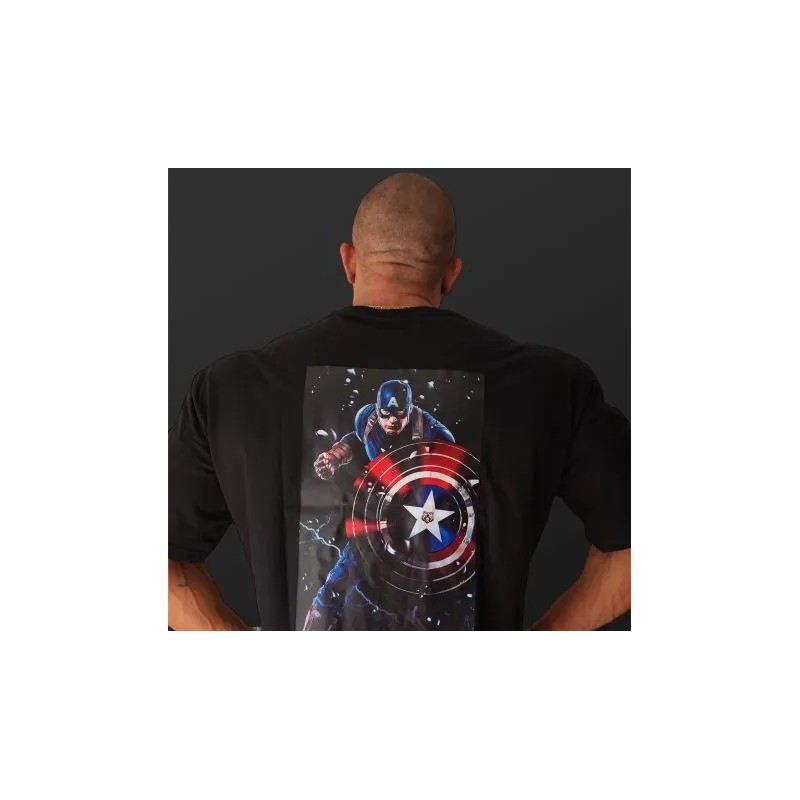 CAMISETA OVERSIZE CAPITAN AMERICA BLACK