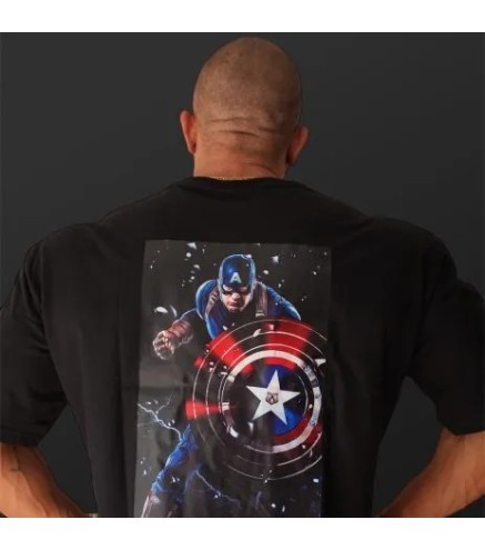 CAMISETA OVERSIZE CAPITAN AMERICA BLACK